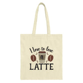 I Love To Love A Latte Tote Bag, Coffee Lover Gift, Cute Coffee Design Tote, Everyday Bag, Coffee Addict, Casual Tote - Tawshia